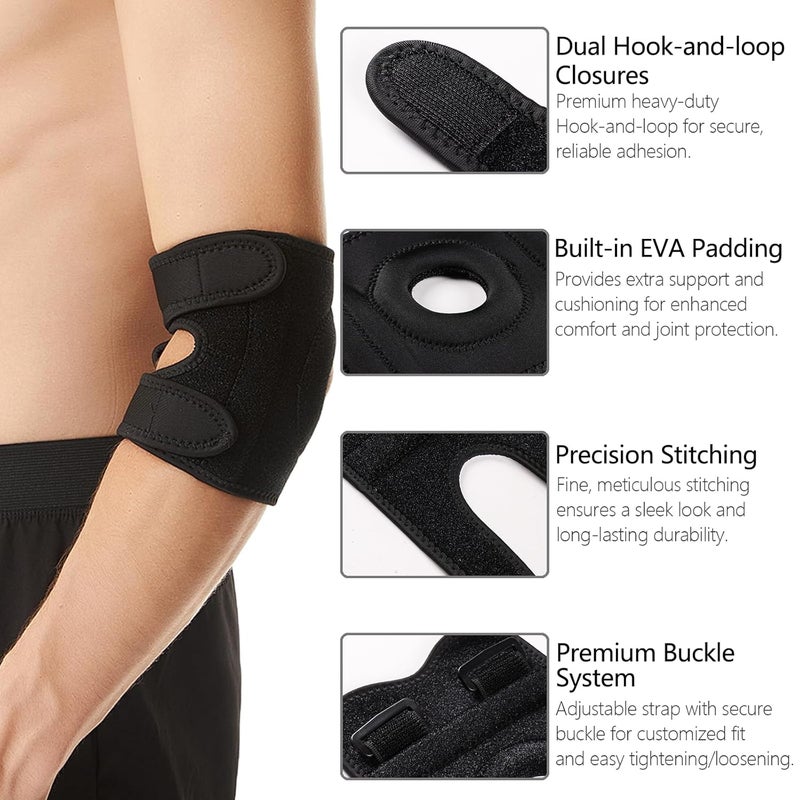 CINLITEK Elbow Brace for Tendonitis & Tennis Elbow Relief, Arthritis Support, Adjustable Compression Sleeve Wrap for Men & Women, Sports Injury Recovery, Golfer’s Elbow, Bursitis, Sprains/Strains Pain Relief - Image 2